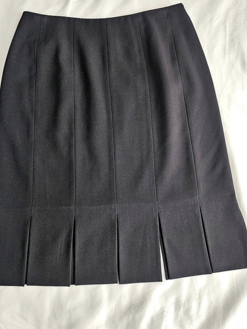 Grace Elements Black Pleated Hem Pencil Skirt Pleated A-Line Skirt in Black